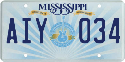 MS license plate AIY034