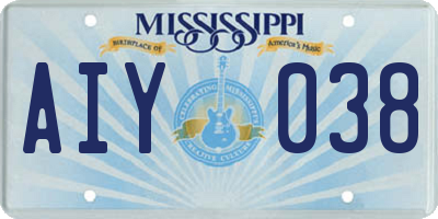 MS license plate AIY038