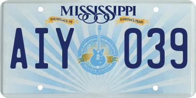 MS license plate AIY039