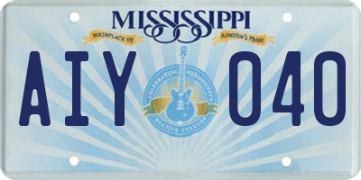 MS license plate AIY040
