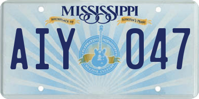 MS license plate AIY047