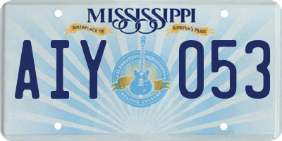 MS license plate AIY053