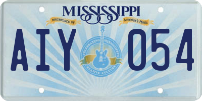 MS license plate AIY054