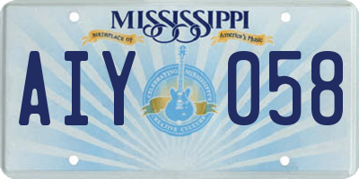 MS license plate AIY058