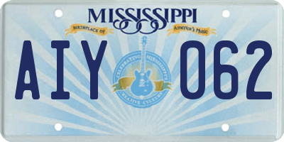 MS license plate AIY062