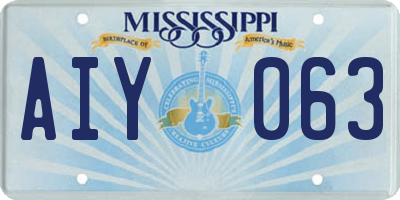 MS license plate AIY063