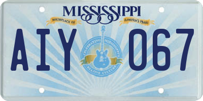 MS license plate AIY067