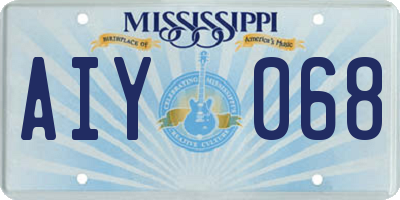 MS license plate AIY068