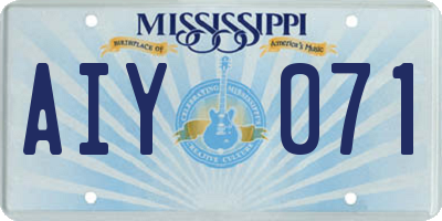MS license plate AIY071