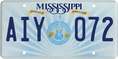 MS license plate AIY072