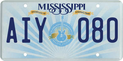 MS license plate AIY080