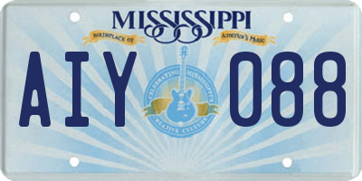 MS license plate AIY088
