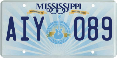 MS license plate AIY089