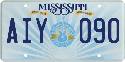 MS license plate AIY090