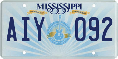 MS license plate AIY092