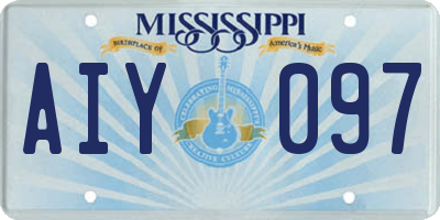 MS license plate AIY097