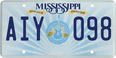 MS license plate AIY098