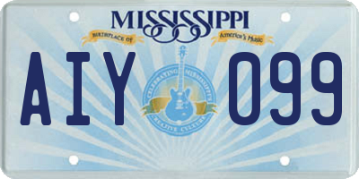 MS license plate AIY099