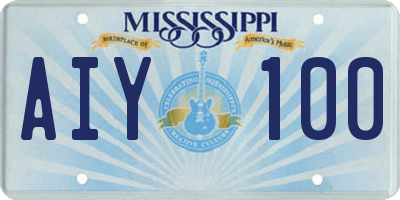 MS license plate AIY100