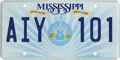MS license plate AIY101
