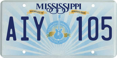 MS license plate AIY105