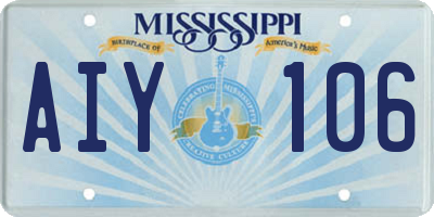 MS license plate AIY106
