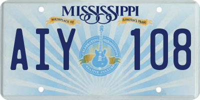MS license plate AIY108