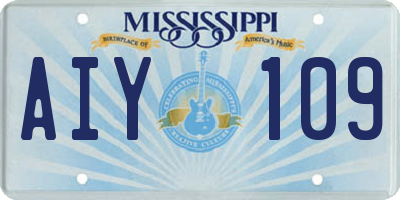 MS license plate AIY109