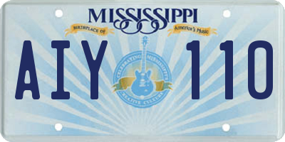 MS license plate AIY110