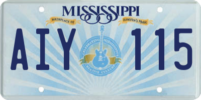 MS license plate AIY115