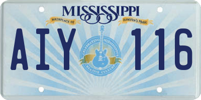 MS license plate AIY116