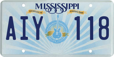 MS license plate AIY118