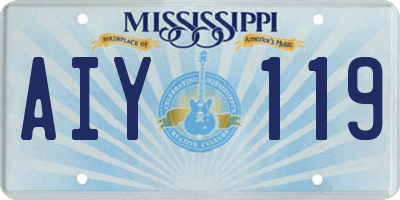 MS license plate AIY119