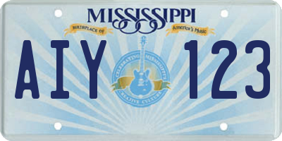 MS license plate AIY123