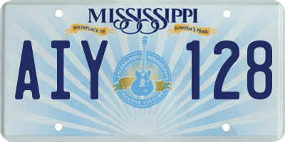 MS license plate AIY128