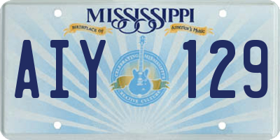 MS license plate AIY129