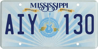 MS license plate AIY130