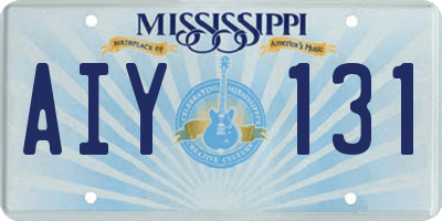 MS license plate AIY131