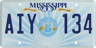 MS license plate AIY134
