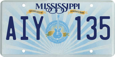 MS license plate AIY135