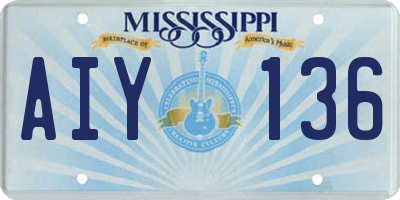 MS license plate AIY136