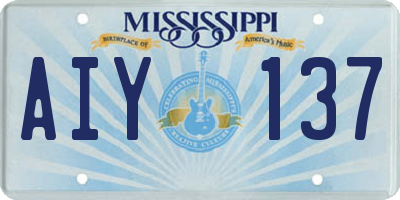 MS license plate AIY137