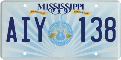 MS license plate AIY138