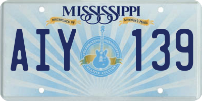 MS license plate AIY139