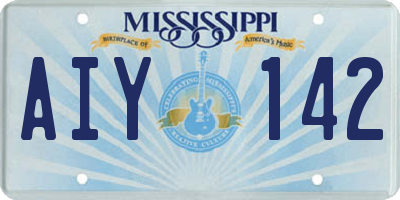 MS license plate AIY142