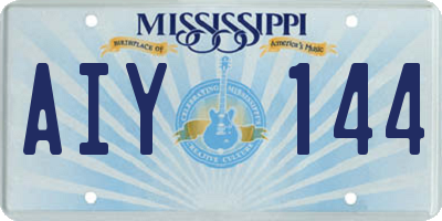 MS license plate AIY144