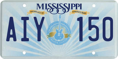 MS license plate AIY150