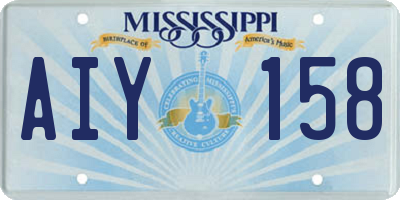 MS license plate AIY158