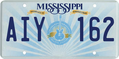 MS license plate AIY162