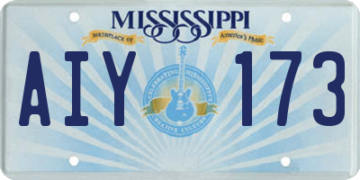 MS license plate AIY173
